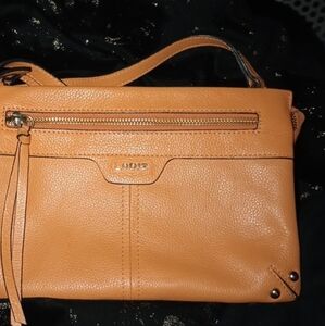 Lodis Orange Leather Crossbody Bag